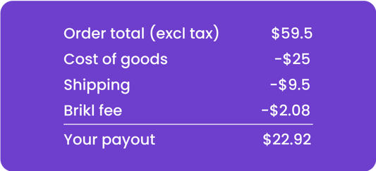 Purple payaout fee