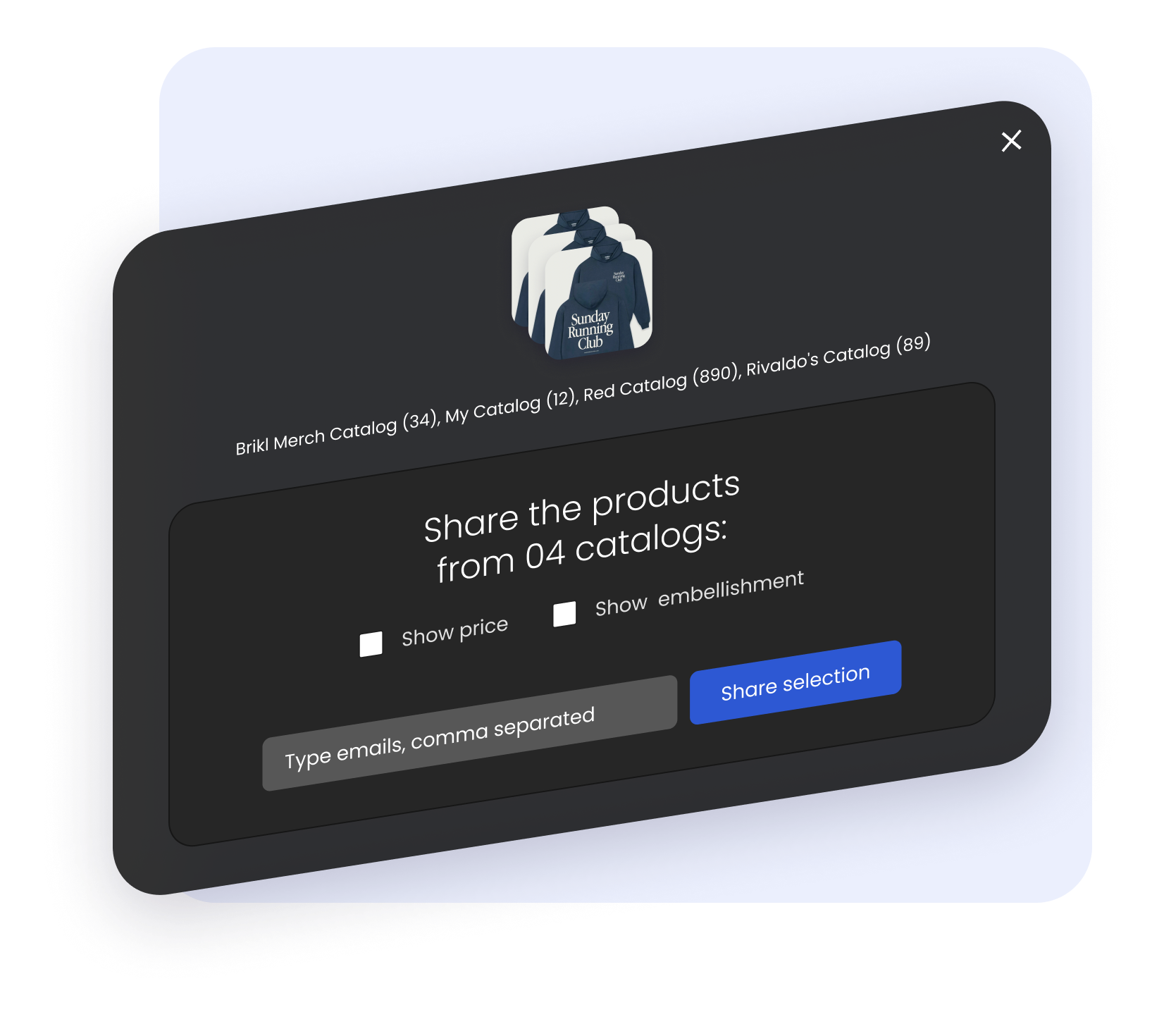 Brikl catalog sharing and presentation tool for decorators