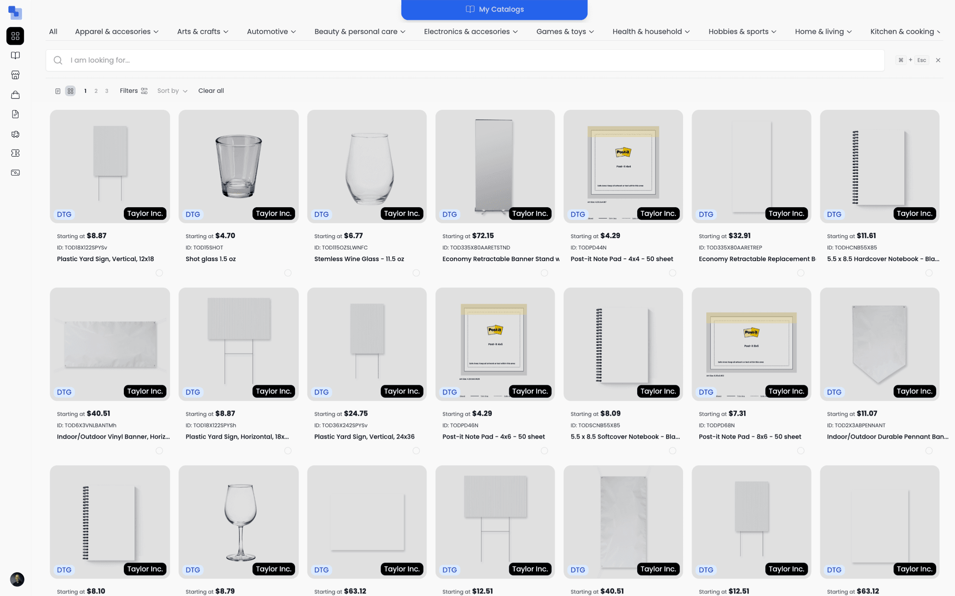 Taylor OnDemand paper products available in the Brikl marketplace